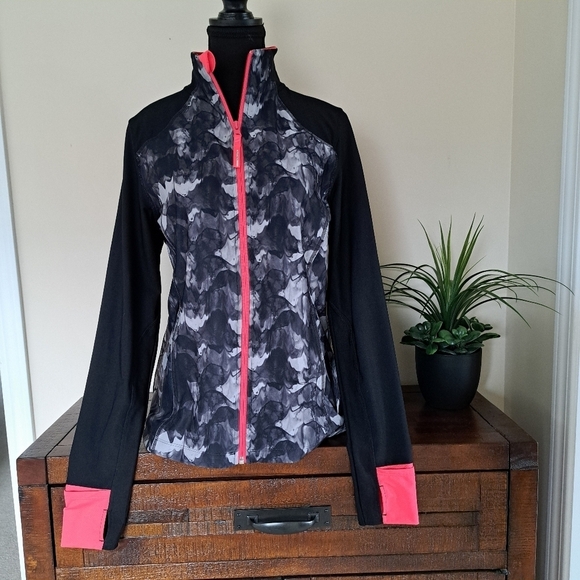 Mondetta Jackets & Blazers - Mondetta Active Jacket Full Zip Stretch Performance Top Medium Black Pink Grey